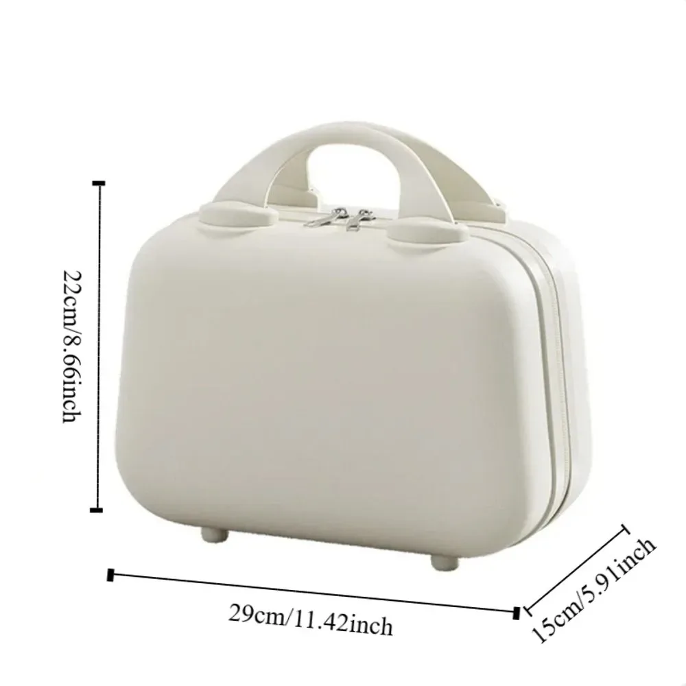 boîte de rangement pour articles de toilette, valise carrée de couleur unie, fermeture éclair, 14 pouces, trousse de maquillage portable de grande capacité, pour l'extérieur