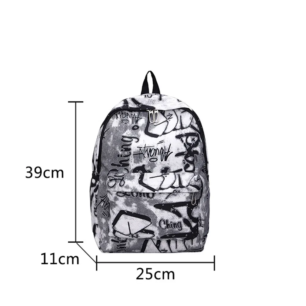 sac à dos en nylon pour femmes, imprimé graffiti, sacs d'école imperméables, sac à bandoulière de grande capacité pour étudiants