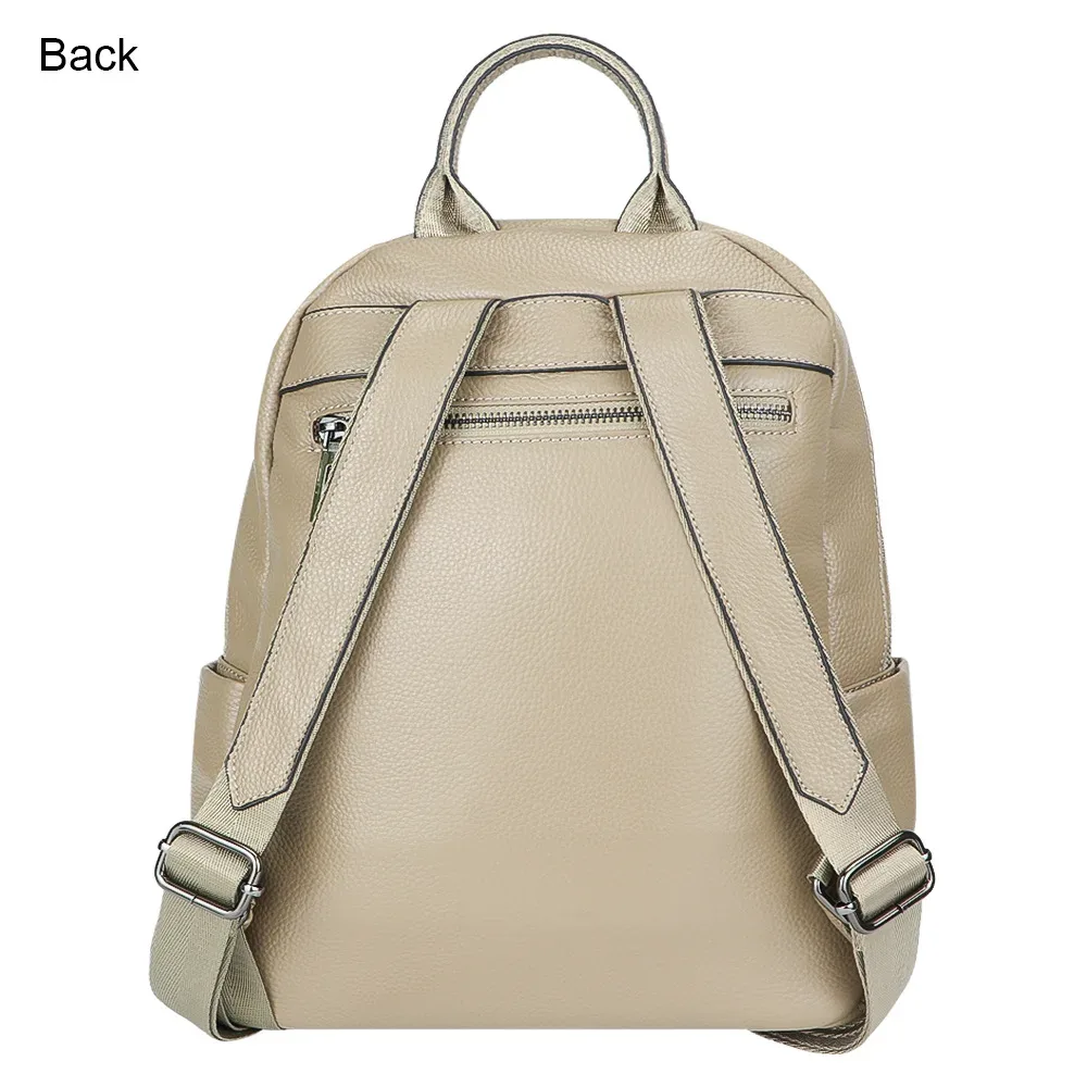 sac à dos décontracté en cuir de vache véritable pour femme, sac de voyage en cuir véritable, fourre-tout multifonctionnel pour femme, sac initié
