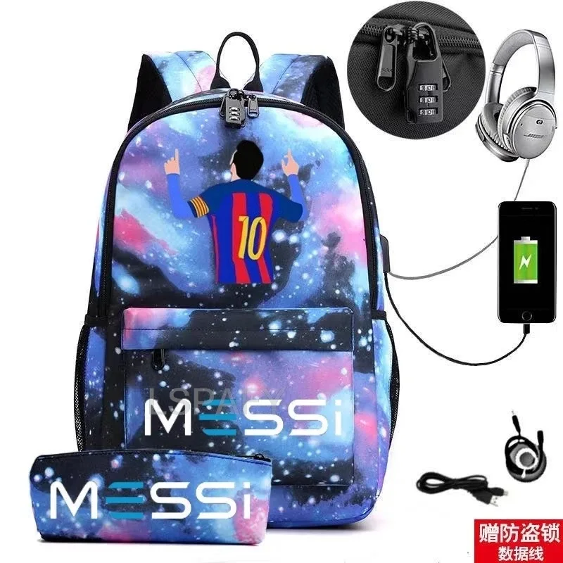 sac à dos messi tendance avec port usb antivol, grande capacité, pour femmes, hommes, adolescents, sacs d'école décontractés pour lycéens, mochilas