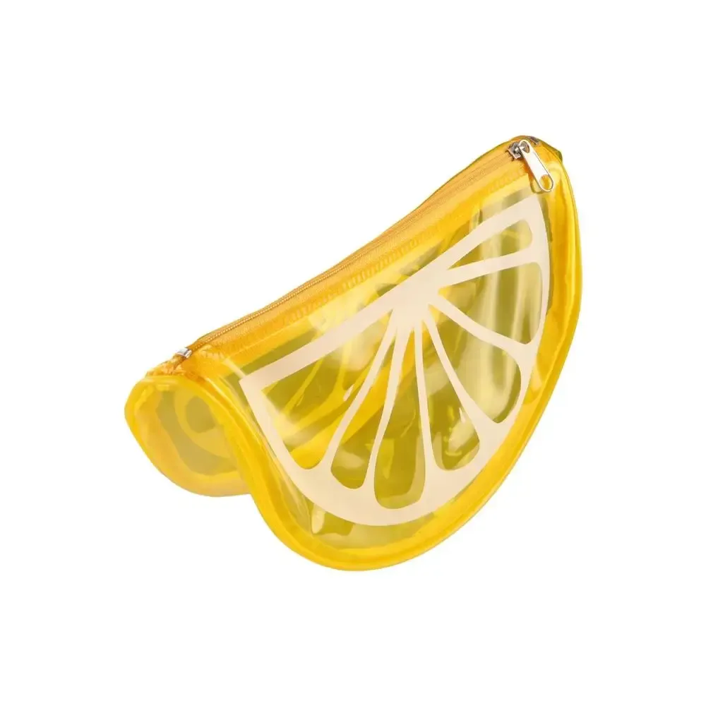 Sac à cosmétiques transparent couleur citron, sac de rangement de maquillage portable de grande capacité, trousse de toilette professionnelle multifonctionnelle à fermeture éclair pour femmes