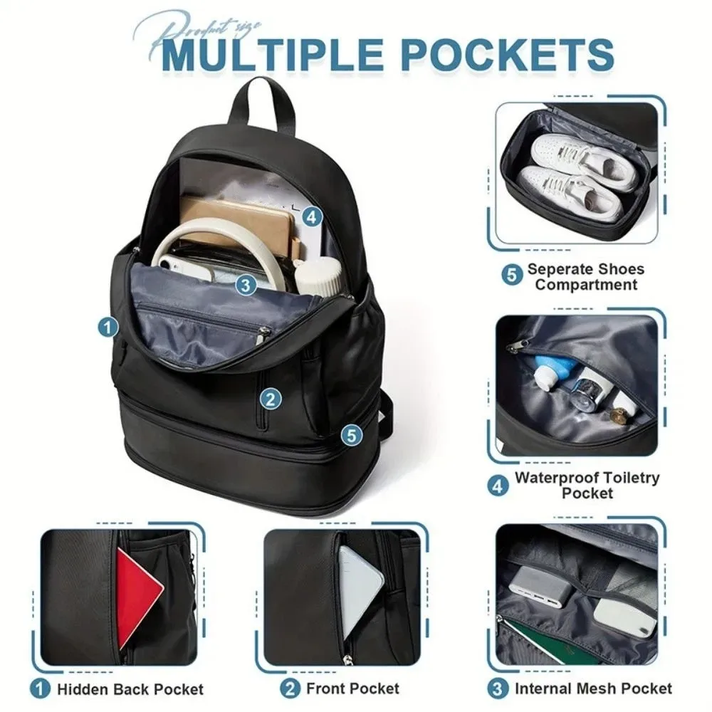 sac de sport de grande capacité, séparation humide/sèche, anti-rayures, sac à dos étudiant, imperméable, pliable