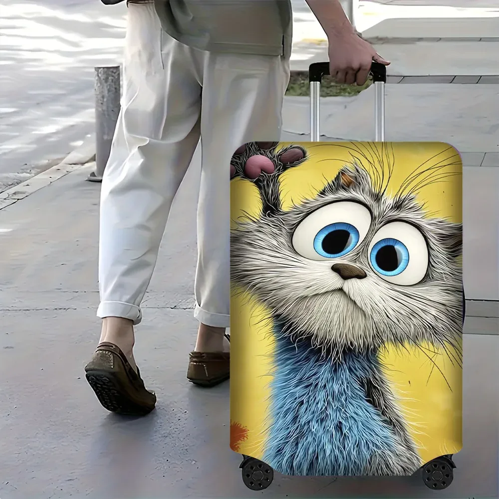 1 housse de bagage fantaisie à motif œil bleu pour bagages de 18 à 32 pouces ; accessoires de voyage anti-poussière et élastiques pour une protection efficace