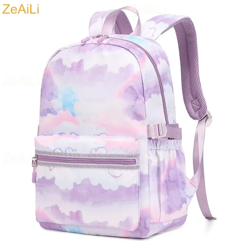 lot de 3 sacs à dos mignons pour étudiants et adolescents, motif patte de chien et chat, couleur violette, avec sac à déjeuner, sac de voyage coloré, sacs d'école pour garçons et filles, ensembles de mochilas