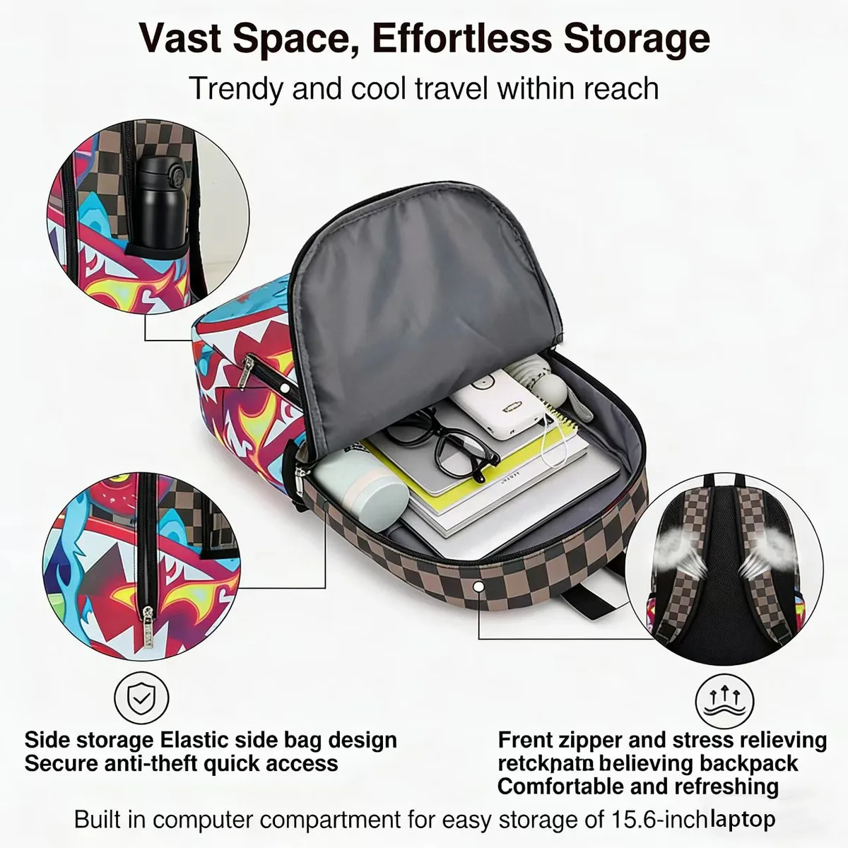 un sac à dos élégant à motifs, un nouveau sac à dos imprimé léger et tendance, également un sac de transport à la mode, un sac de voyage de grande capacité, un sac à dos de rangement multifonctionnel, avec bretelles réglables, adapté aux voyages, à la rentrée scolaire, le meilleur cadeau pour la saint-valentin, un cadeau pour les amis, un cadeau pour votre petite amie, un cadeau pour maman, ou un cadeau amusant.