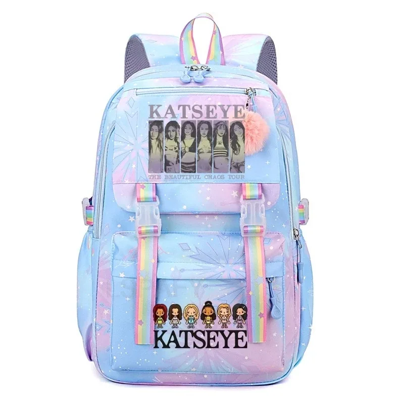 sac à dos kpop katseye pour femmes, sacs d'école multifonctionnels de grande capacité, sac à dos pour adolescents et étudiants, sac de voyage pour fans de mode