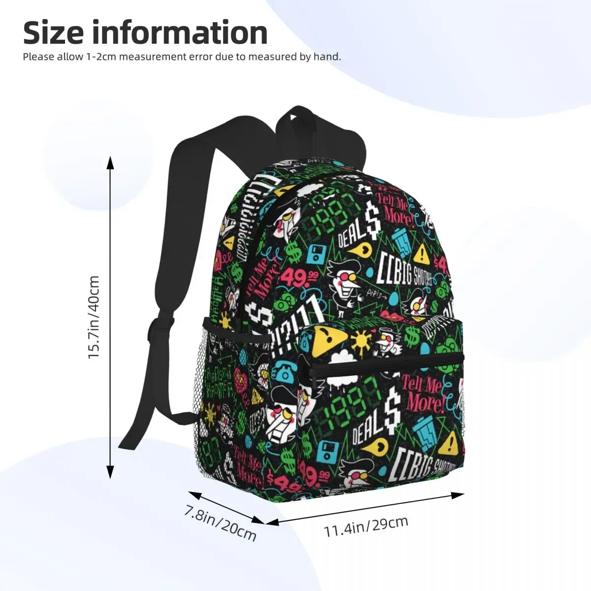 deltarune spamton g étudiant sac à dos sac d'école randonnée voyage sac à dos pour garçons filles mode bookbag sacs à bandoulière