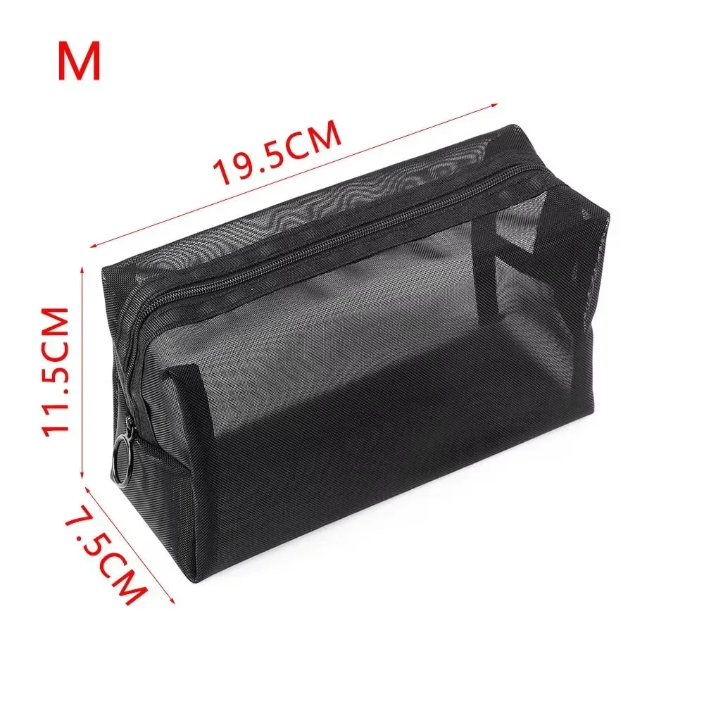 trousse à cosmétiques transparente, lavable, pliable, trousse de toilette, respirante, grande capacité, rangement, maille, voyage, fermeture éclair, trousse de maquillage pour voyage