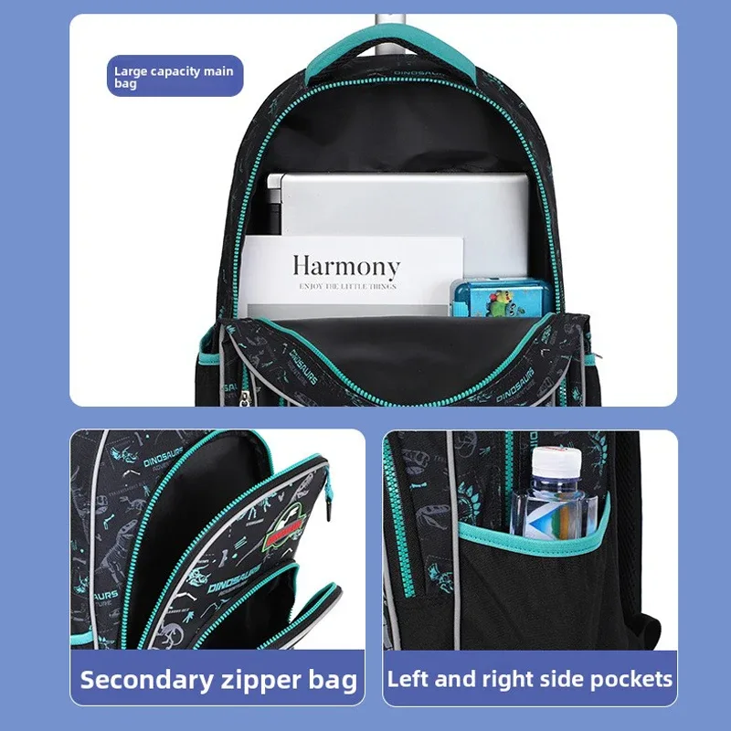 ensemble de sacs à dos à roulettes pour enfants, sac à dos à roulettes pour garçons, sac d'école à roulettes, bagages de voyage à roulettes pour enfants