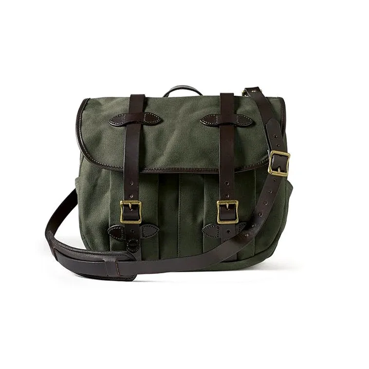 tailleur brando gravé américain rétro 70232 toile de cire d'huile et peau de vache tannée végétale taille 37*27*12 sac à bandoulière