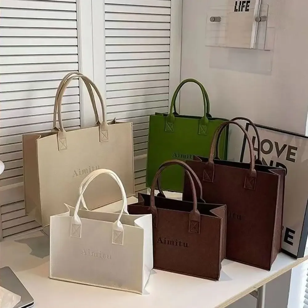 Sac à bandoulière en feutre décontracté grande capacité, sac messager S/M/L, sac à main simple de couleur unie pour femme