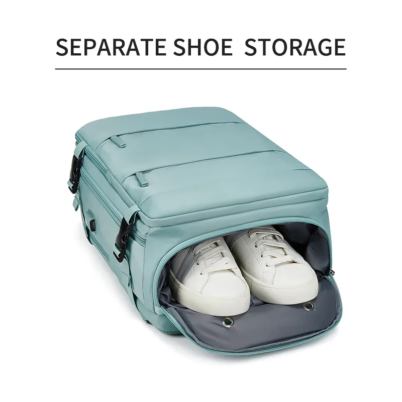sac à dos pour ordinateur portable 15.6 pouces pour femmes et adolescentes, sac à dos d'école avec chargeur usb, sac à chaussures indépendant, sac à dos de voyage, sac à dos d'extérieur