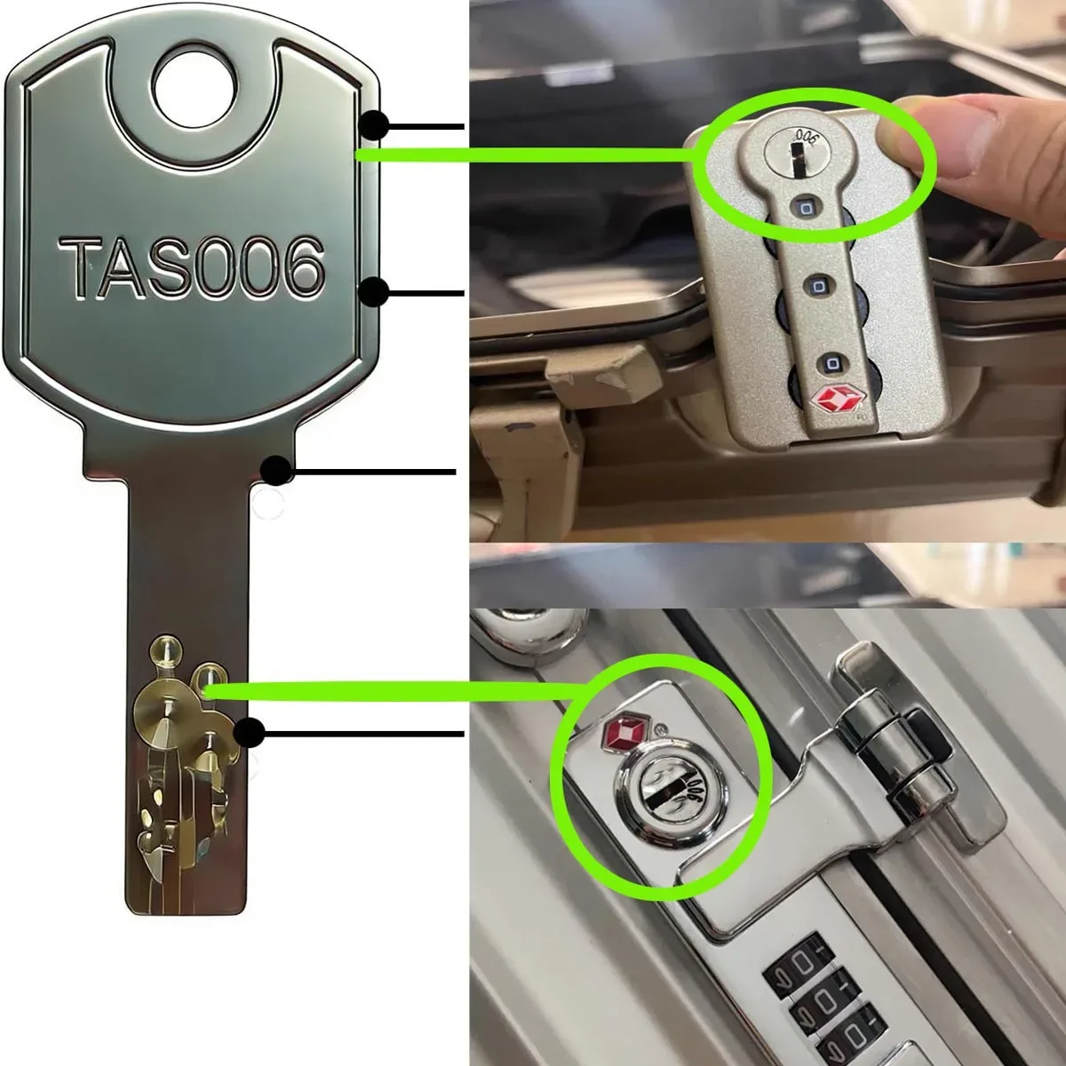 1 clé et étiquette tsa006 pour valise rimowa, compatible avec les clés tsa007, tsa002 et clés tsa006 pour vali