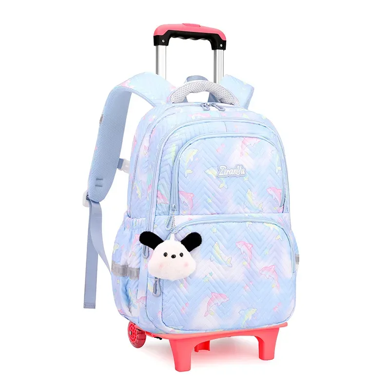 sac à dos scolaire à roulettes pour enfants, sacs d'écoliers pour filles, sac à roulettes mignon, cartable à roulettes pour enfants