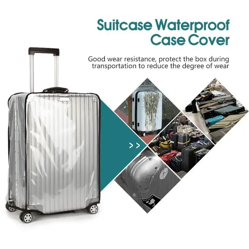 housse de bagage transparente de voyage, imperméable et anti-poussière, en pvc, résistante à l'usure, convient aux valises de 20 à 30 pouces