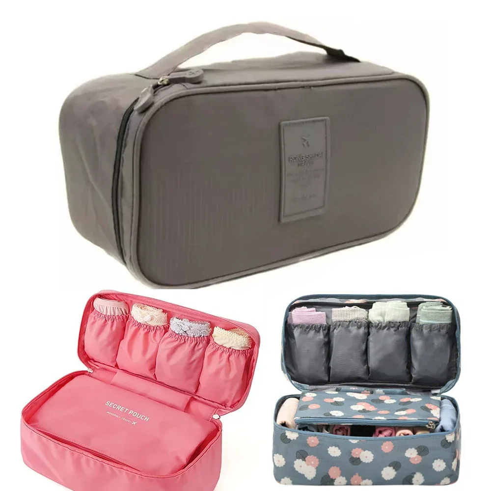 Sac de soutien-gorge de voyage pliable pour femmes, organisateur de sous-vêtements, articles de toilette cosmétiques, sac de rangement séparé, étui de lavage Portable étanche pour femmes