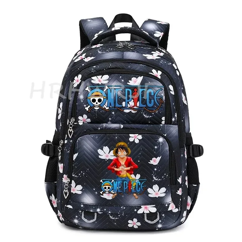 sacs à dos anime one piece légers avec fermoir, imprimé violet monkey d luffy, pour garçons et filles, grande capacité, pour adolescents, ordinateur portable, école, voyage, mochila