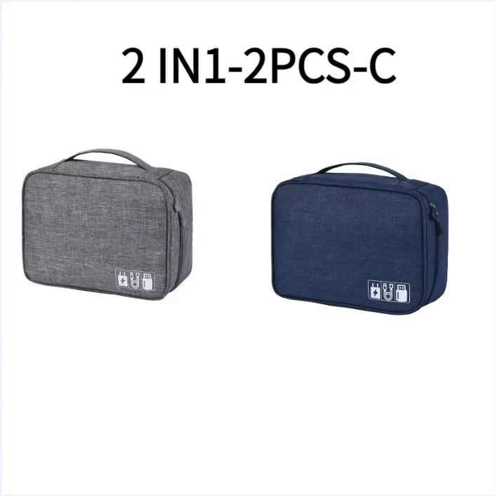 nouveau sac de rangement de voyage organisateurs de rangement de câbles pochette étui de transport portable étanche double couches sacs de rangement pour cordon de câble