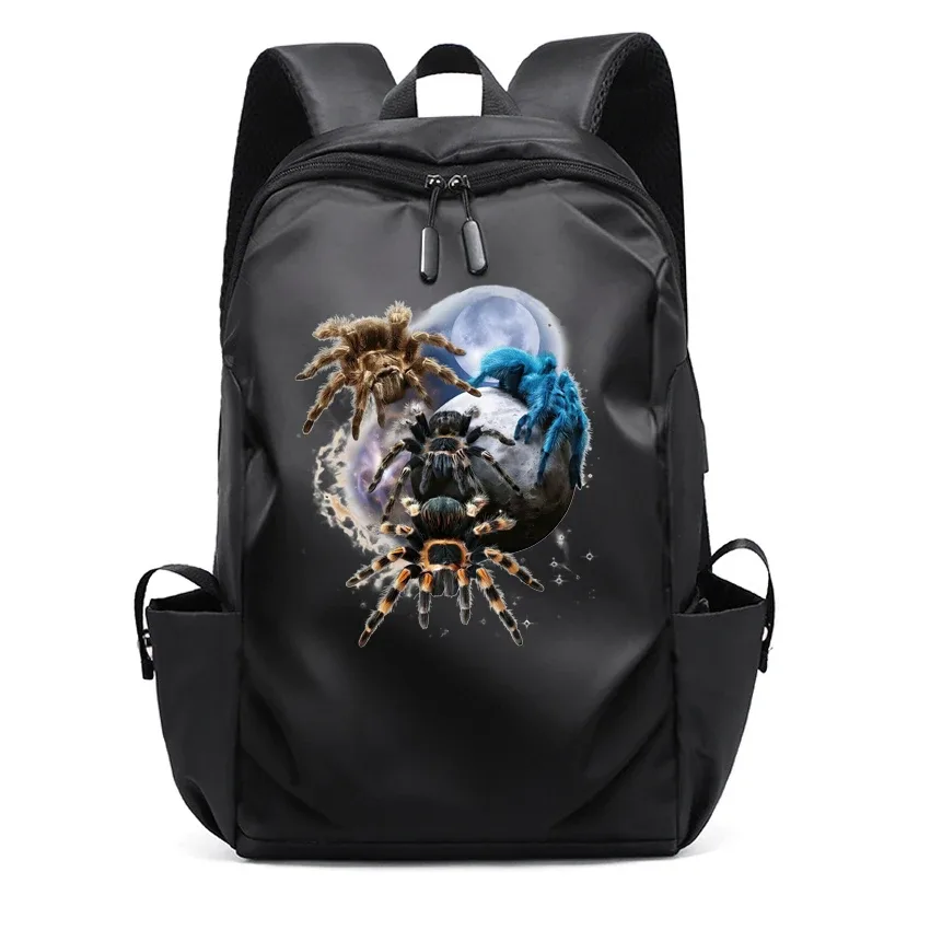 sacs à dos pour ordinateur portable imprimés motif araignée pour hommes, sacs d'école noirs pour adolescents, filles et garçons, sac à dos universitaire avec chargement usb
