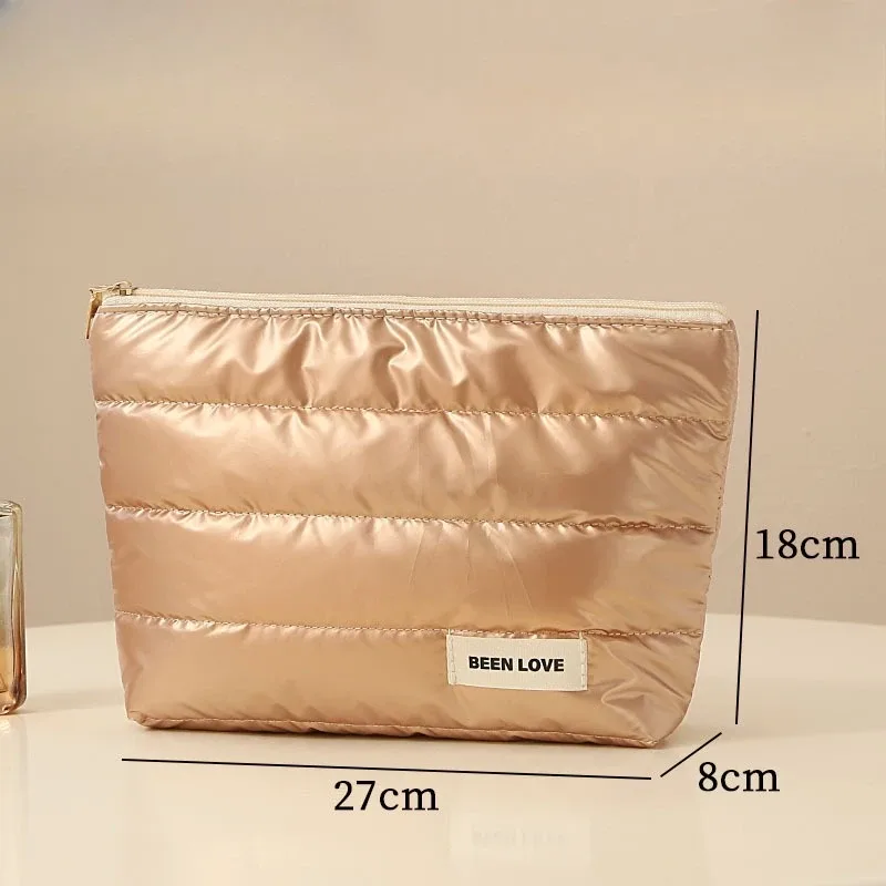 sac à cosmétiques fourre-tout de grande capacité, nouvelle pochette de toilette de voyage or argent, organisateur de maquillage portable pour rouge à lèvres, étui à cosmétiques