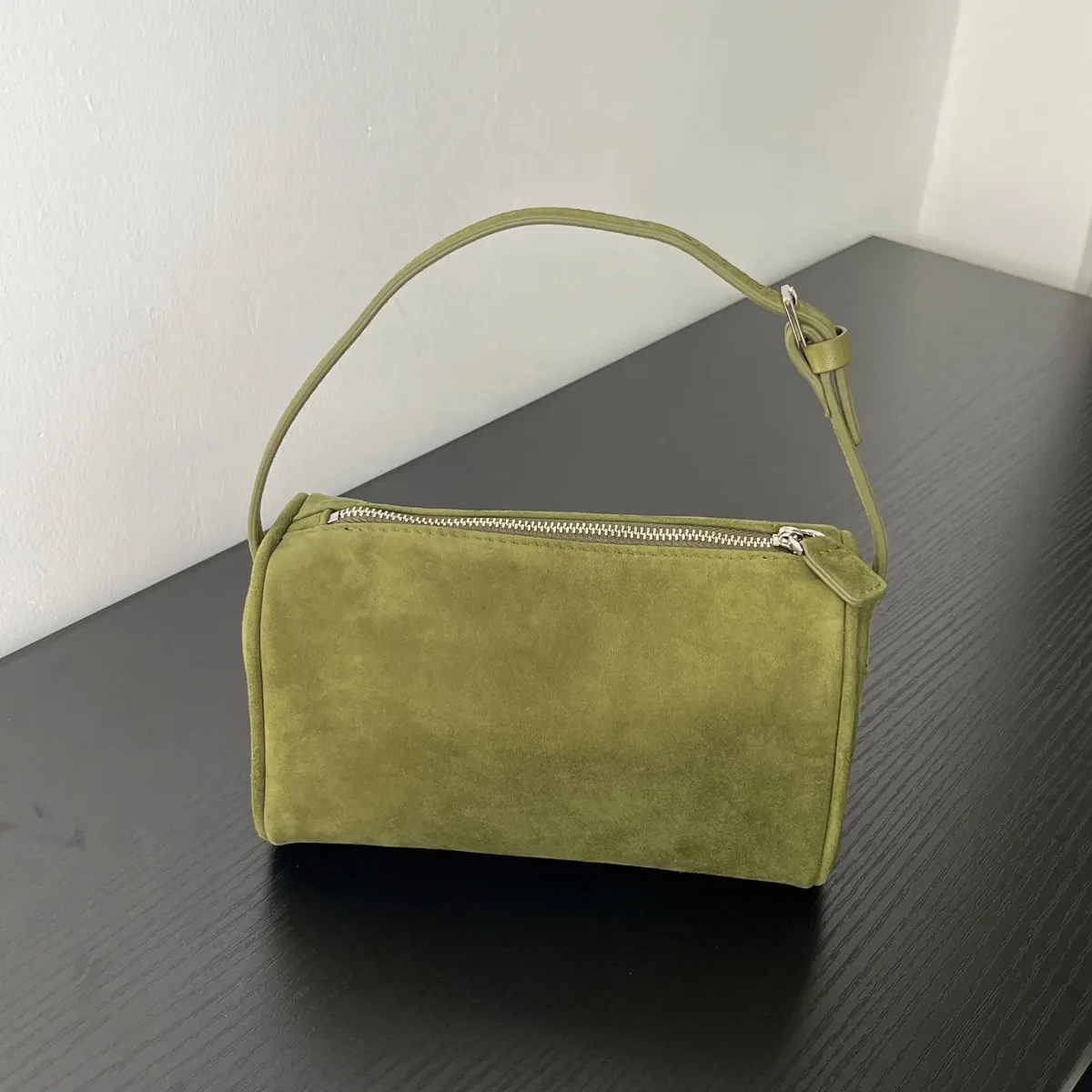 sac à main de luxe années 90 en cuir de vachette souple et daim véritable, mini sac bandoulière vintage pour femme