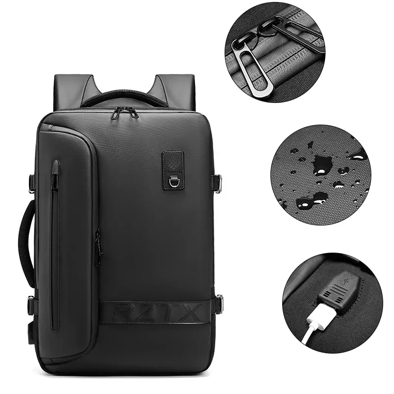 sac à dos de voyage pour homme, extensible, pour ordinateur portable, avec compression sous vide, pour la randonnée, avec chargement usb, grande capacité, pour pompes