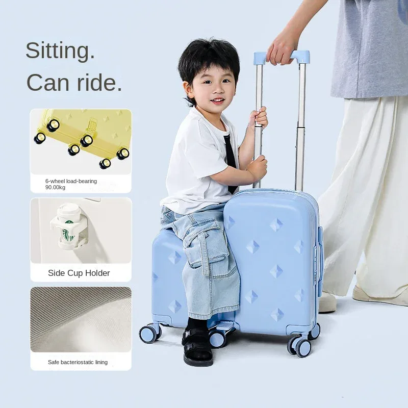valise à roulettes 2-en-1 pour enfants, petite valise de cabine 18/20 pouces avec porte-gobelet pour garçons et filles, idéale pour les étudiants