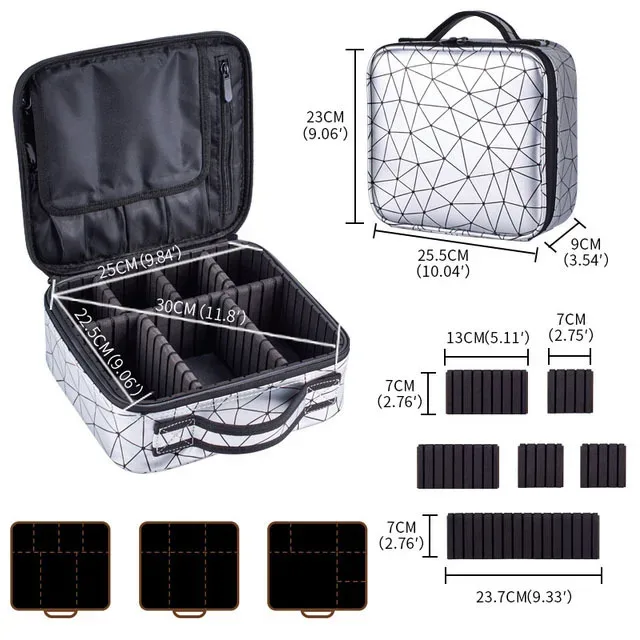 trousse de maquillage étanche, boîte professionnelle, sac à cosmétiques portable pour femmes, pour voyage, sac de rangement de maquillage