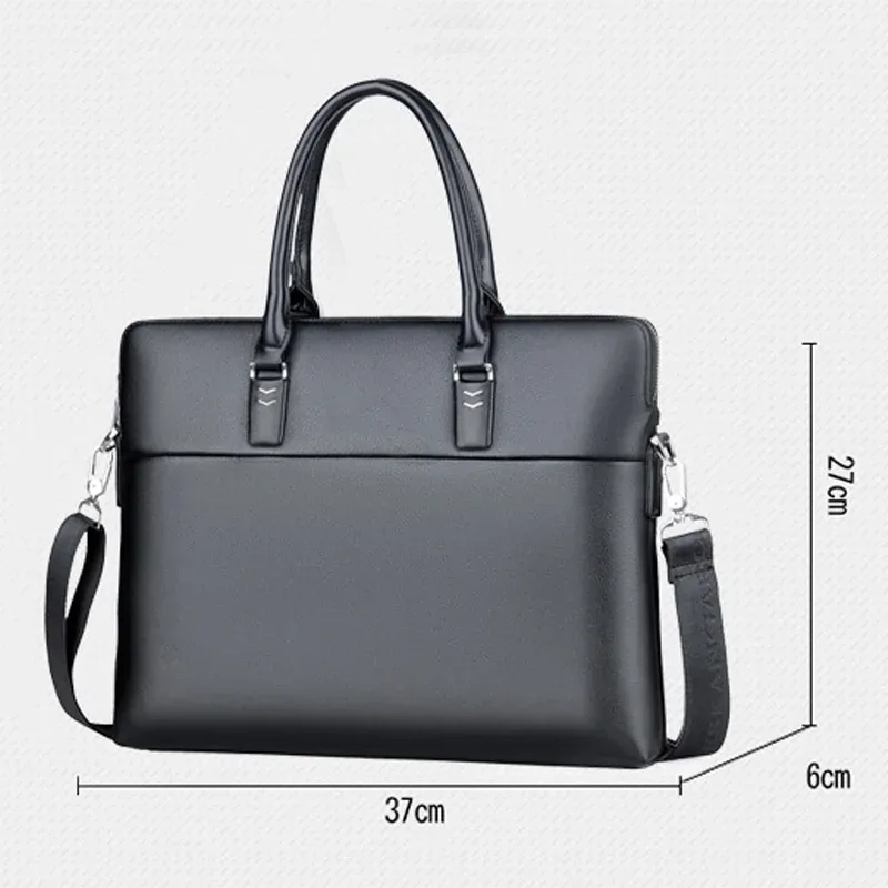 mallette professionnelle en cuir pour hommes, sac de bureau pour ordinateur portable de 14 pouces avec bandoulière, sac messager d'affaires étanche
