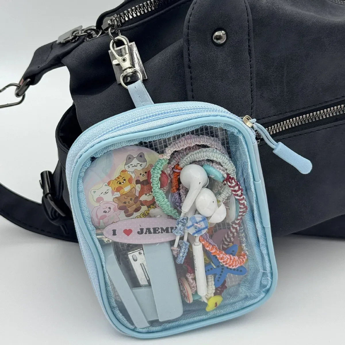crochets de suspension en pvc transparents pour porte-clés, sacs de rangement cubiques, organisateur de voyage, de chambre et de bureau au design moderne mi...