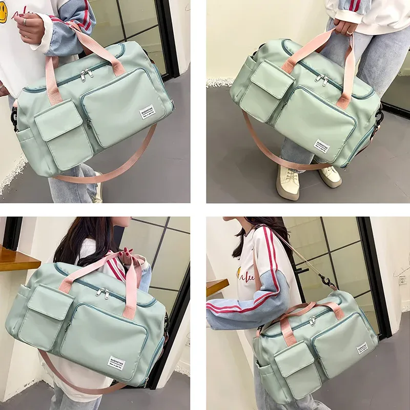 markroyal-sacs de voyage en toile imperméables pour femmes, sac de sport, sacs de sport, compartiment à chaussures initié, sac à main de poche, livraison directe
