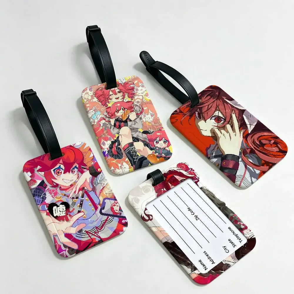 étiquette d'identification de bagage en pvc de la chanteuse virtuelle populaire kasane teto, porte-carte d'informations anti-perte, étiquette de nom pour valise de voyage