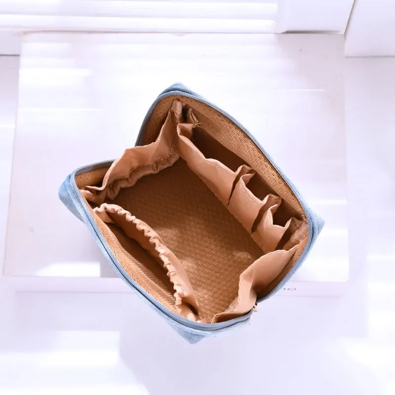 sac à cosmétiques pour femmes, fermeture éclair, lettre en velours brodée, pochette de maquillage solide pour cosmétiques, trousse de toilette, sacs de maquillage féminins