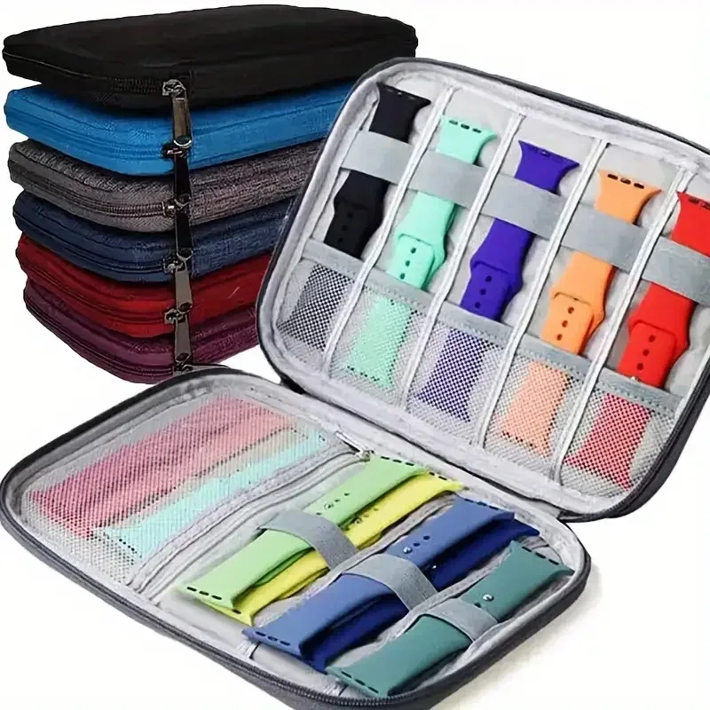 boîte de rangement de montre, boîte de rangement de voyage portable multifonctionnelle adaptée au sac de rangement de sangle, boîte de support de sangle, petit sac