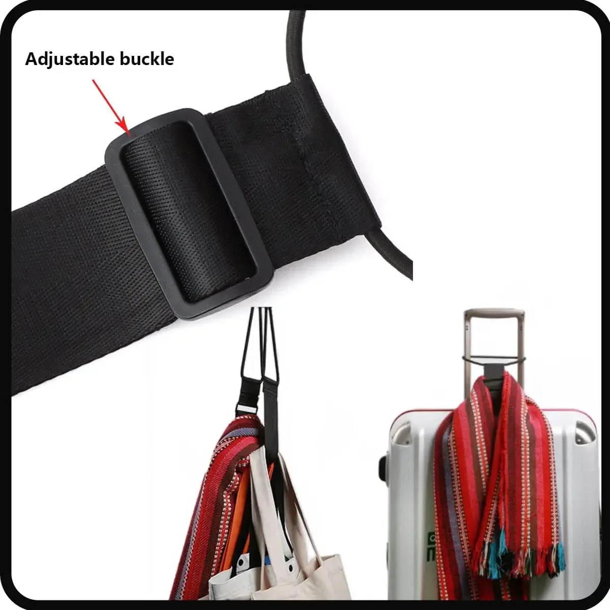 sangle de bagage élastique réglable, sangle polyvalente et réutilisable, accessoires de valise simples de voyage, corde de fixation pour sac à main