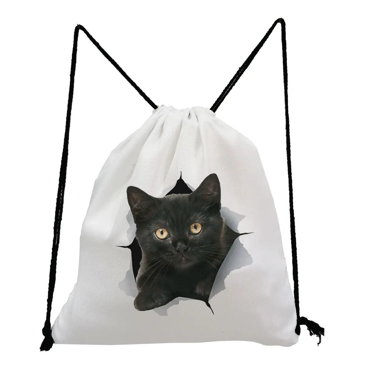 proximité wstring sac à dos portable pour femmes, poudres de bug astique, impression 3d, chat, shopping, mode, école, sac à chaussures pour bol, motif personnalisé