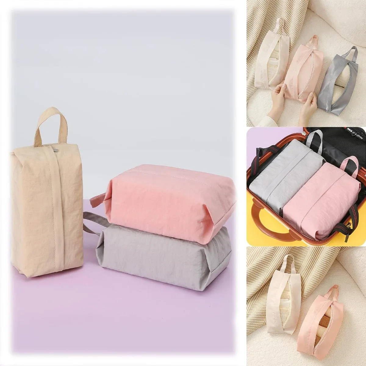 sac de rangement pour sous-vêtements de voyage, trousse à cosmétiques multifonction, trousse de toilette portable à fermeture éclair, sacs de rangement pour chaussettes en forme de cube