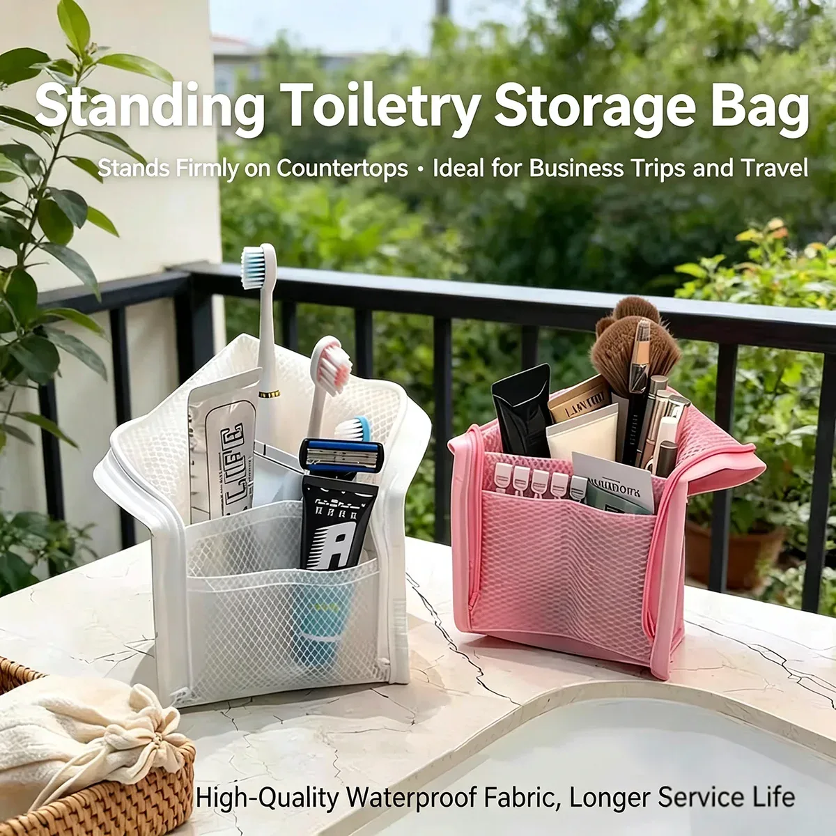 sac de voyage pour maquillage, sac pour pinceaux de maquillage, porte-stylo, sac de rangement pour brosse à dents, sac de toilette portable imperméable pour voyageur