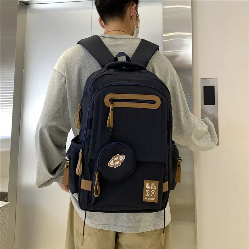 Sac à dos de grande capacité en tissu Oxford, sac à dos de voyage pour étudiants de banlieue pour hommes