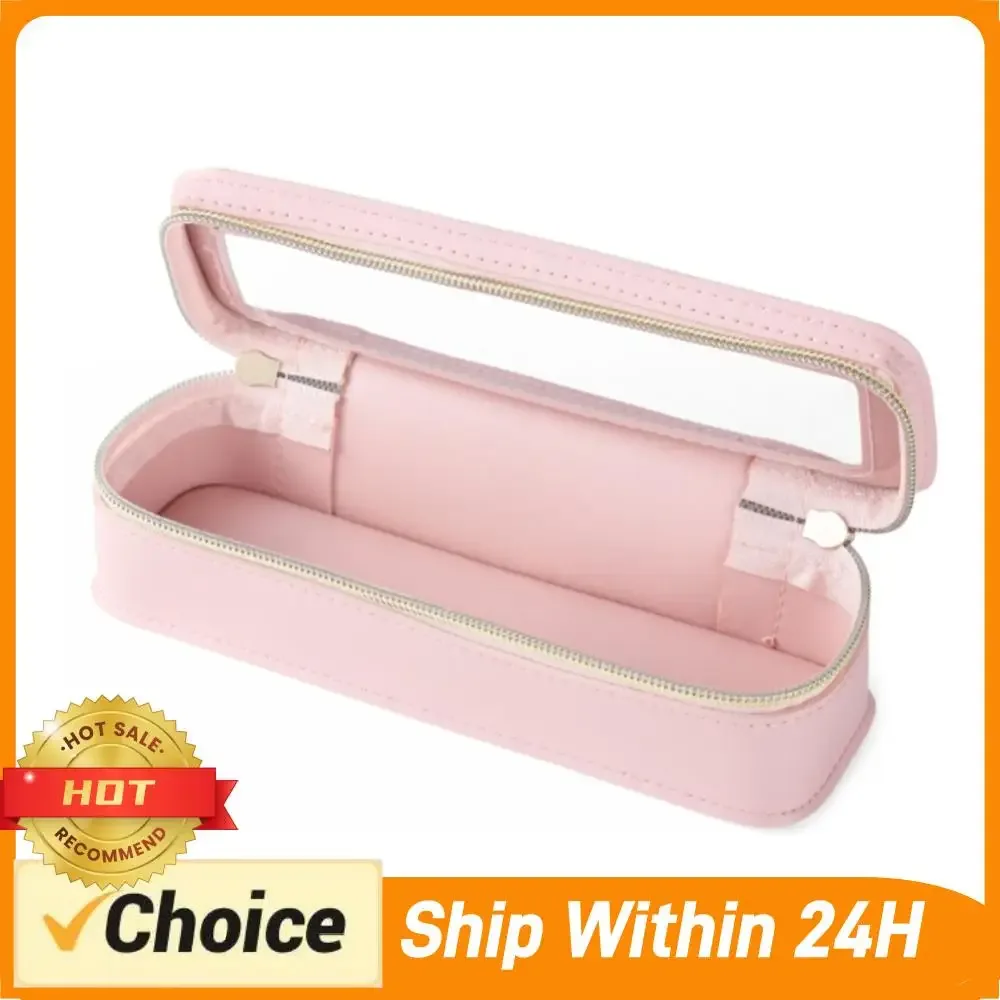 Sac à pinceaux de maquillage en PU pour femmes, étui à pinceaux de maquillage transparent, sac de voyage à double fermeture éclair, sac de rangement pour pinceaux de maquillage, trousse de toilette de voyage