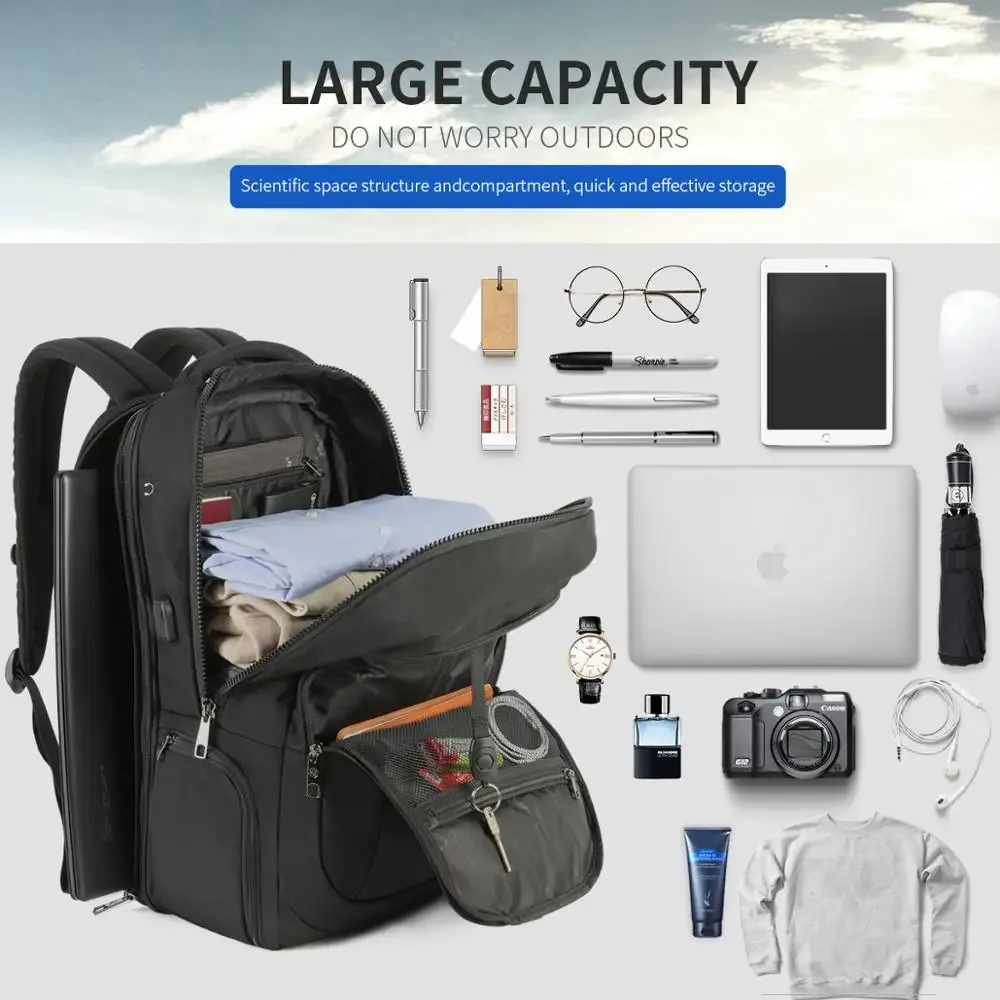 tigernu sacs à dos pour hommes 17.3 pouces sac à dos pour ordinateur portable sacs pour hommes 39l grande capacité sac de voyage sacs antivol pour sac à dos scolaire
