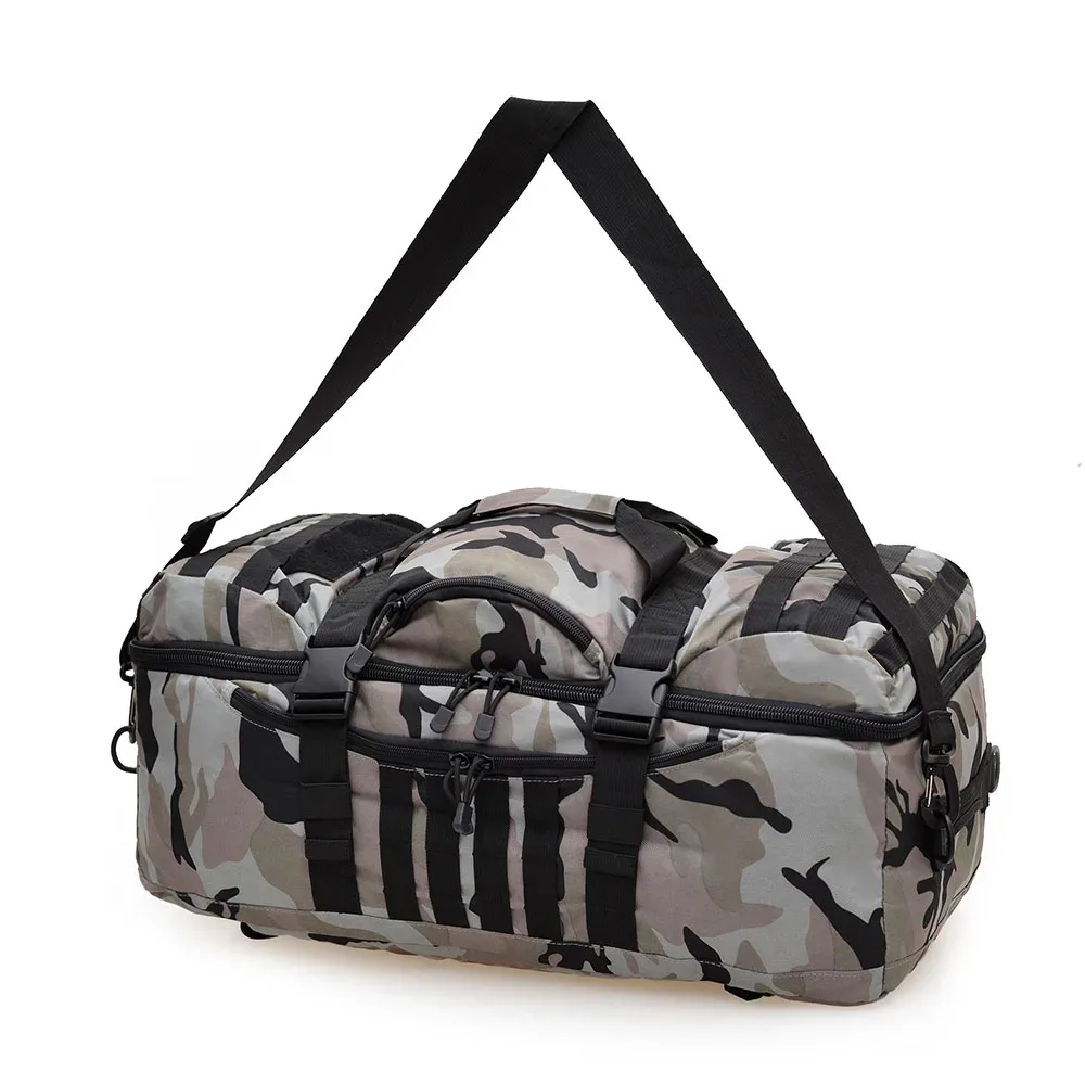 sac à dos tactique 3-en-1, sac de voyage, sac de sport grande capacité, sac à bandoulière imperméable pour la randonnée, le camping et la gym