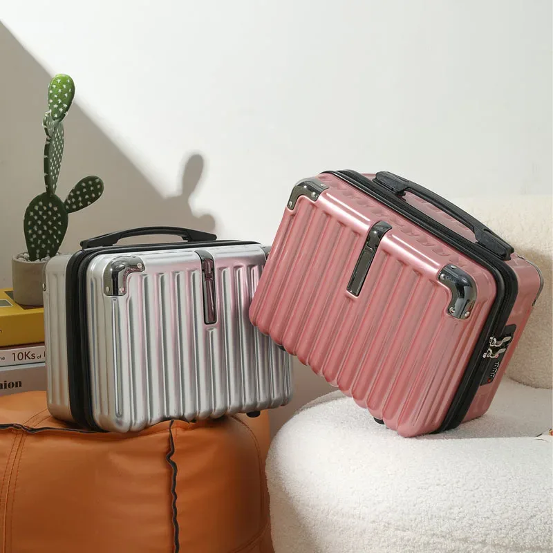 mini valise de voyage étanche avec fermeture éclair, boîtes de rangement portables, valise de maquillage, bagages pour enfants, 14 ", nouveau
