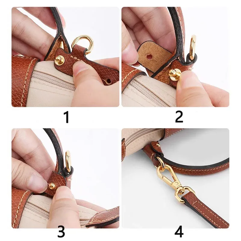sangle de sac à bandoulière de remplacement en cuir pour mini sac longchamp, sangle d'épaule sans poinçonnage, accessoires de sac de modification