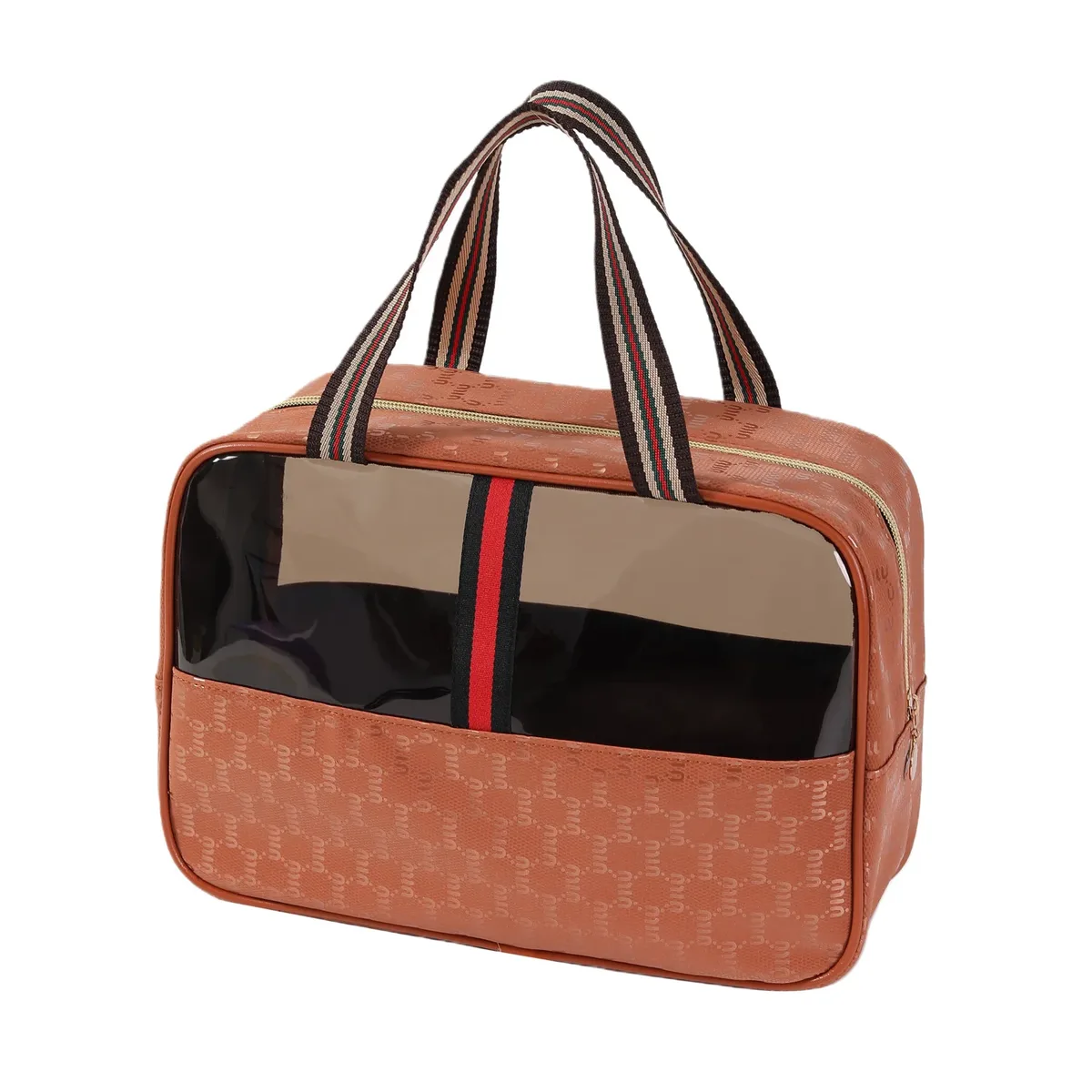 nouvelle trousse de maquillage en cuir de haute qualité, grande capacité, sac à main portable, trousse de toilette étanche pour salle de bain, doublure en polyester durable