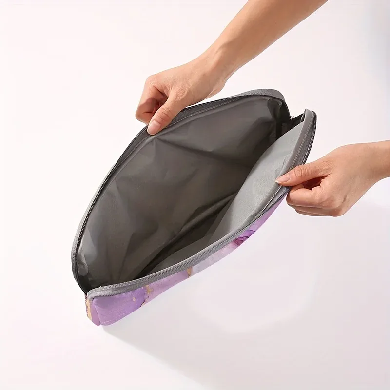 ensemble 1 pièce, sac pour ordinateur portable à motif imprimé marbre, porte-documents, adapté aux ordinateurs portables de 14 pouces, sac fixe pour ordinateur portable