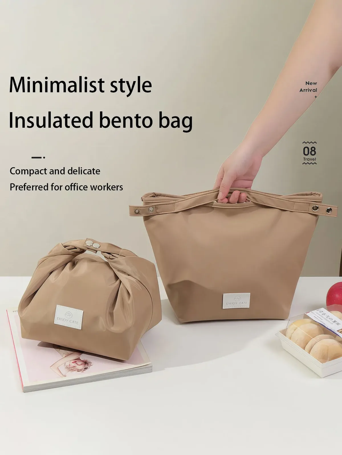 1PC Nouveau sac fourre-tout pour boîte à lunch, sac isotherme imperméable, portable, grande capacité, pour employés de bureau, boîte à lunch pour étudiants, sac bento