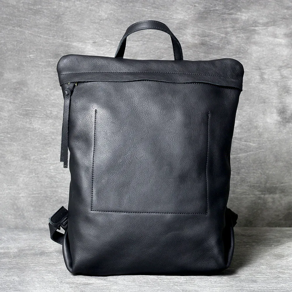 sac à dos décontracté s.worker en cuir véritable, sac à bandoulière pour ordinateur portable en cuir de vachette pleine fleur, sac d'école tendance