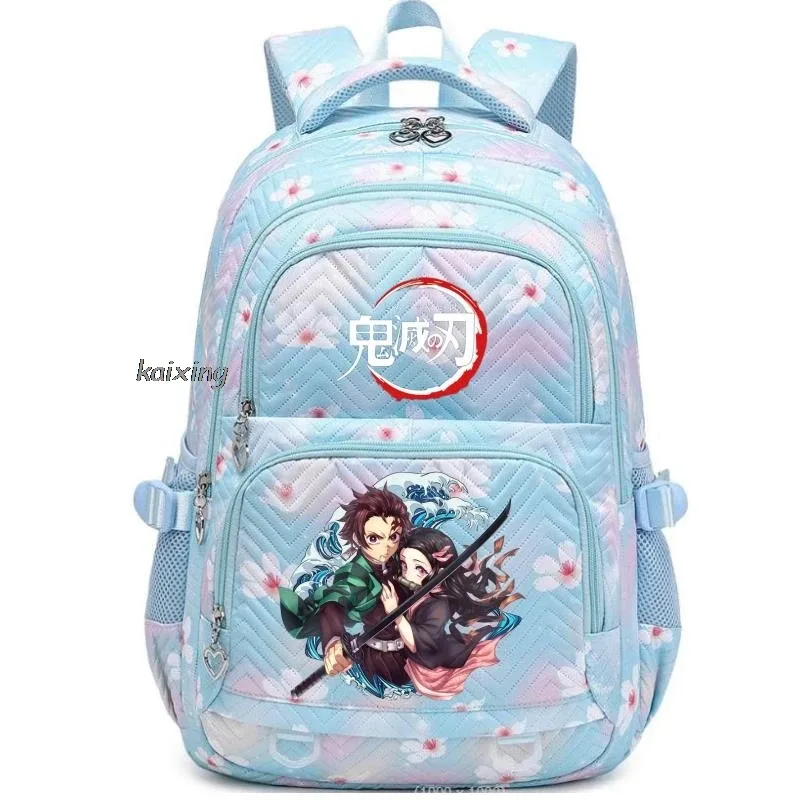 sac à dos décontracté imprimé demon slayer nezuko kamado, tendance, pour étudiants (collège, lycée), garçons, filles, sac de voyage pour ordinateur portable, pour femmes, idéal pour l'extérieur