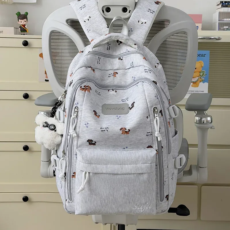 nouveau sac à dos grande capacité imprimé chien de dessin animé, sac à bandoulière pour filles du primaire et du secondaire, sac à dos de voyage pour ordinateur portable, sac d'école